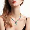 Handmade Polymer Clay Heishi Beads Pendant Necklaces X1-NJEW-JN02816-5