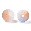Frosted Baking Paint Crackle Glass Beads with Glitter Powder DGLA-T004-01B-2