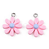 Opaque Resin Pendants RESI-WH0037-01D-2