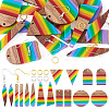 Resin & Walnut Pendants DIY Dangle Earrings Making Kits DIY-TA0011-03A-1