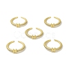 Clear Cubic Zirconia Initial Letter Open Cuff Ring RJEW-H120-09G-H-4