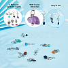 6 Sets 6 Styles Chakra Natural & Synthetic Mixed Stone Chips Alloy Pendants FIND-FH0006-29-4