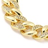 Brass Micro Pave Clear Cubic Zirconia Twisted Chain Bracelets for Women BJEW-R315-01D-G-2