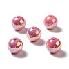 UV Plating Rainbow Iridescent Acrylic Beads PACR-D070-01K-1