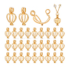 30Pcs Hollow Out Alloy Bead Cage Pendants KK-PH0014-14G-6