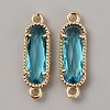 Golden Plated Brass Pave Glass Connector Charms LS-FIND-WH0110-728G-10-1