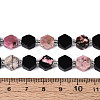 Natural Obsidian & Rhodonite Beads Strands G-N358-03A-04-5