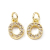 Real 18K Gold Plated Brass Micro Pave Clear Cubic Zirconia Charms KK-E068-VB452-O-2