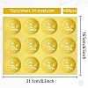 34 Sheets Self Adhesive Gold Foil Embossed Stickers DIY-WH0509-083-2