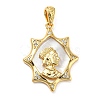 Rack Plating Brass Cubic Zirconia Pendants KK-M258-15G-1