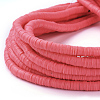 Flat Round Handmade Polymer Clay Beads CLAY-R067-6.0mm-25-4