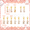 Alloy Enamel Rabbit Pendant Locking Stitch Markers HJEW-AB00030-2