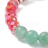 Natural Lava Rock(Dyed) & Green Aventurine Stretch Bracelet BJEW-TA00095-5