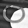 201 Stainless Steel Link Chain Bracelets for Women Men STAS-T077-20P-02-1