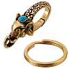 Elephant Brass Synthetic Turquoise Lobster Claw Clasps KK-WH20002-20C-7