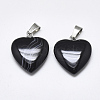 Natural Banded Agate/Striped Agate Pendants G-T122-24D-2