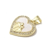Brass Micro Pave Clear Cubic Zirconia Pendants KK-I708-03B-G-2