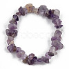 Unisex Chip Natural Amethyst Beaded Stretch Bracelets BJEW-S143-13-2