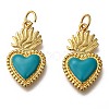 Golden Tone Brass Enamel Pendants X-KK-K750-01G-D-1