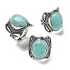Synthetic Turquoise Adjustable Rings RJEW-I108-02AS-10-4