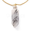 Natural Tourmalinated Quartz/Black Rutilated Quartz Openable Perfume Bottle Pendant Necklaces NJEW-H216-06G-2