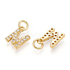 Brass Micro Pave Clear Cubic Zirconia Charms KK-ZX025-07M-2