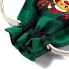 Christmas Theme Rectangle Jute Bags with Jute Cord ABAG-E006-01F-3
