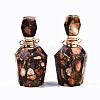 Assembled Synthetic Bronzite and Imperial Jasper Openable Perfume Bottle Pendants G-S366-058G-4