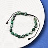 Dyed Natural Imperial Jasper Beads Braided Bead Bracelets for Men Women BJEW-D360-01B-2