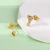 Brass Micro Pave Clear Cubic Zirconia Earrings LS-EJEW-D328-03G-04-3
