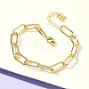 Brass Paperclip Chain Bracelets BJEW-C138-01G-2