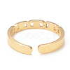 Crystal Rhinestone Oval with Square Open Cuff Ring X-RJEW-I096-20G-3