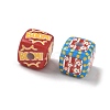 Popcorn Theme Printed Opaque Acylic European Beads AC-CBAE004-04-2