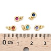 Brass with Single Cubic Zirconia Charms ZIRC-F095-03G-4
