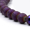 Electroplate Glass Bead Strands EGLA-S134-8mm-07-3