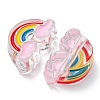5Pcs Transparent Acrylic Enamel Beads OACR-YW0001-31A-2
