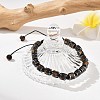Adjustable Natural Tiger Eye and Non-magnetic Synthetic Hematite Braided Bead Bracelets BJEW-Z090-01K-2