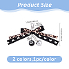 2Pcs 2 Colors Alloy & Cloth Bowknot Pendant Decorations HJEW-DC0001-40-2