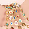2M Brass Enamel Flower Link Chains CHC-SZ0001-35-4