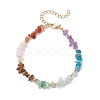 Chakra Natural Rose Quartz & Amethyst & Apatite & Aquamarine & Green Aventurine & Tiger Eye & Carnelian Chip Beaded Bracelets for Women BJEW-JB11741-01-2