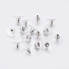 Brass Bullet Clutch Bullet Clutch Earring Backs with Pad KK-C3213-P-1