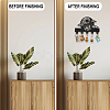 Wood & Iron Wall Mounted Hangers HJEW-WH0055-223-5