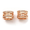 Rack Plating Brass Micro Pave Cubic Zirconia European Beads KK-F856-09RG-2