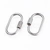 Non-Tarnish 304 Stainless Steel Screw Carabiner Lock Charms STAS-K192-01P-2