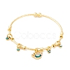 Brass Pave Clear Cubic Zirconia Charm Bangles for Women BJEW-S147-20B-G-1