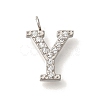 304 Stainless Steel Micro Pave Cubic Zirconia Pendants STAS-H228-06P-Y-1