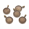 Tibetan Style Pendant Cabochon Settings X-TIBEP-20474-AB-LF-1