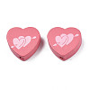 Spray Painted Maple Wood Beads WOOD-Q030-88C-2