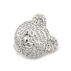 Brass Micro Pave Cubic Zirconia Slide Charms ZIRC-I068-04P-A-2