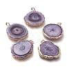 Dyed Natural Druzy Solar Quartz Crystal Pendants G-F693-01D-G-1